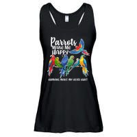Parrots Make Me Happy Human Make My Head Hurt Ladies Essential Flowy Tank