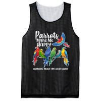 Parrots Make Me Happy Human Make My Head Hurt Mesh Reversible Basketball Jersey Tank