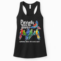 Parrots Make Me Happy Human Make My Head Hurt Womens Tank Top