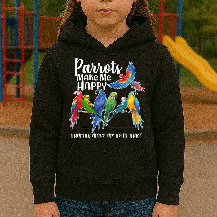 Parrots Make Me Happy Human Make My Head Hurt Kids Hoodie