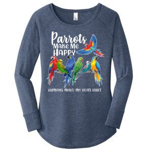 Parrots Make Me Happy Human Make My Head Hurt Women's Perfect Tri Tunic Long Sleeve Shirt