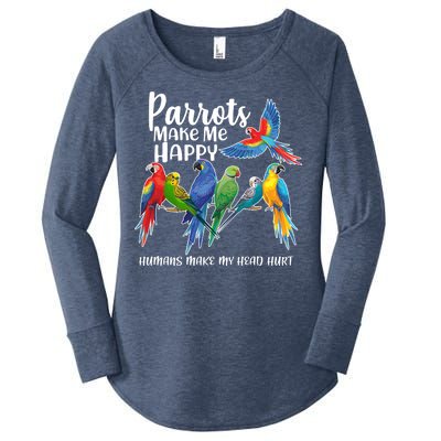 Parrots Make Me Happy Human Make My Head Hurt Women's Perfect Tri Tunic Long Sleeve Shirt