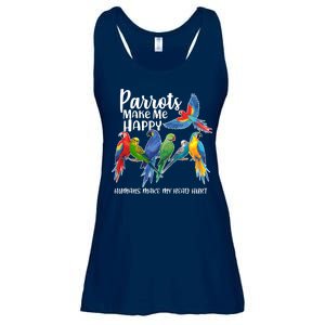 Parrots Make Me Happy Human Make My Head Hurt Ladies Essential Flowy Tank