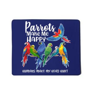 Parrots Make Me Happy Human Make My Head Hurt Mousepad