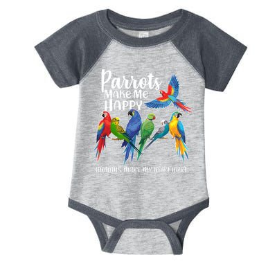 Parrots Make Me Happy Human Make My Head Hurt Infant Baby Jersey Bodysuit