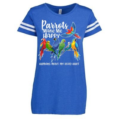 Parrots Make Me Happy Human Make My Head Hurt Enza Ladies Jersey Football T-Shirt