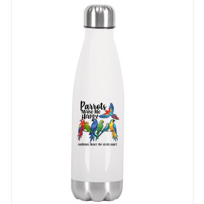 Parrots Make Me Happy Human Make My Head Hurt Stainless Steel Insulated Water Bottle