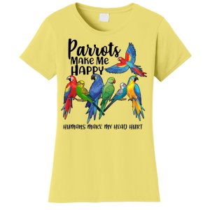 Parrots Make Me Happy Human Make My Head Hurt Women's T-Shirt