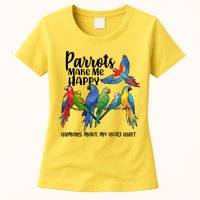 Parrots Make Me Happy Human Make My Head Hurt Womens T-Shirt