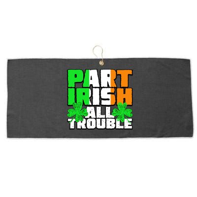 Part Irish All Trouble Large Microfiber Waffle Golf Towel