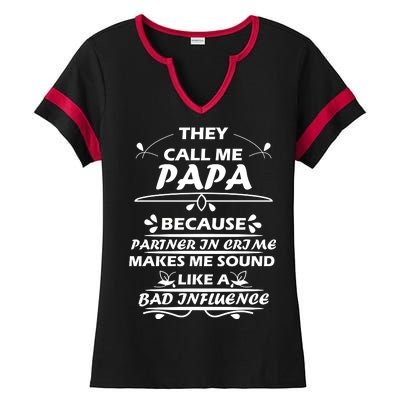 Partner And Crime Papa Ladies Halftime Notch Neck Tee