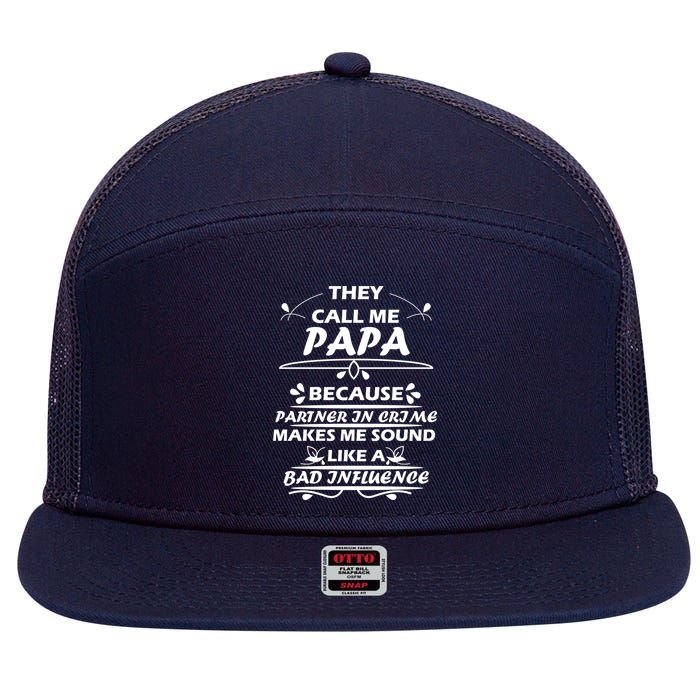 Partner And Crime Papa 7 Panel Mesh Trucker Snapback Hat