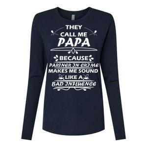 Partner And Crime Papa Womens Cotton Relaxed Long Sleeve T-Shirt