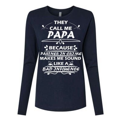 Partner And Crime Papa Womens Cotton Relaxed Long Sleeve T-Shirt