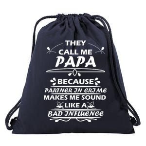 Partner And Crime Papa Drawstring Bag