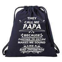 Partner And Crime Papa Drawstring Bag