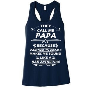 Partner And Crime Papa Women's Racerback Tank