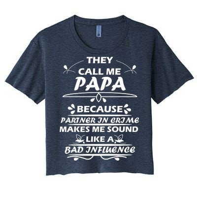 Partner And Crime Papa Women's Crop Top Tee