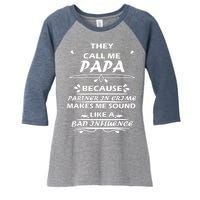 Partner And Crime Papa Women's Tri-Blend 3/4-Sleeve Raglan Shirt