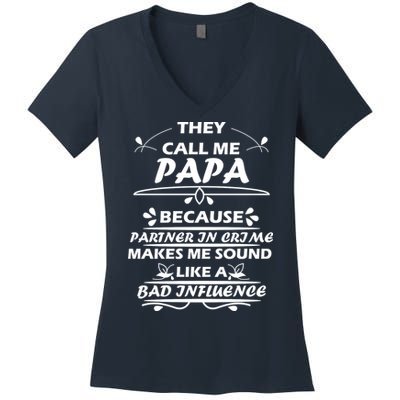 Partner And Crime Papa Women's V-Neck T-Shirt