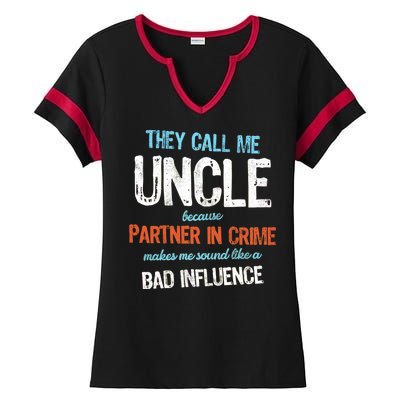 Partner In Crime Uncle Ladies Halftime Notch Neck Tee