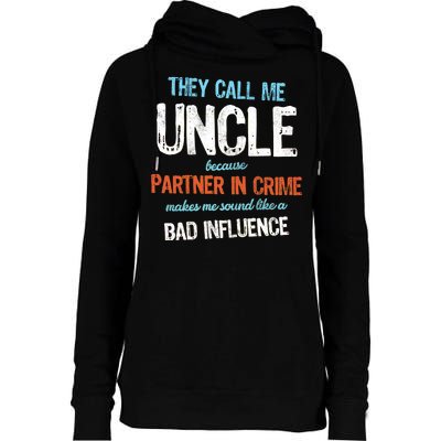 Partner In Crime Uncle Womens Funnel Neck Pullover Hood