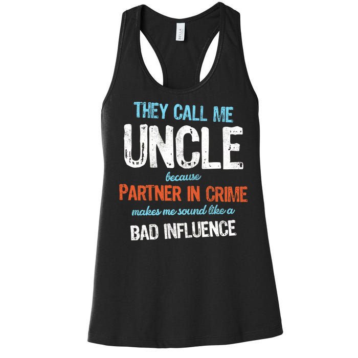 Partner In Crime Uncle Women's Racerback Tank