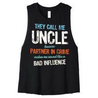 Partner In Crime Uncle Women's Racerback Cropped Tank