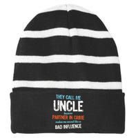 Partner In Crime Uncle Striped Beanie with Solid Band