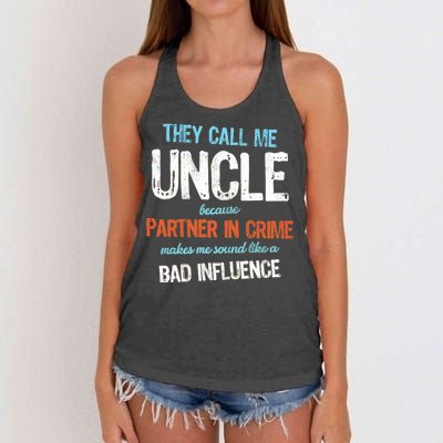 Partner In Crime Uncle Women's Knotted Racerback Tank