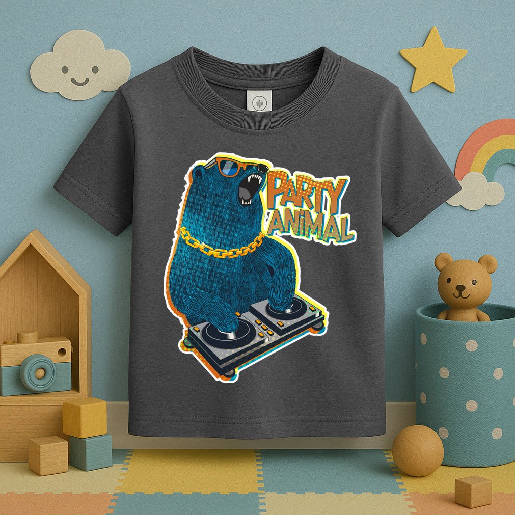 Party Animal - DJ Bear Toddler T-Shirt