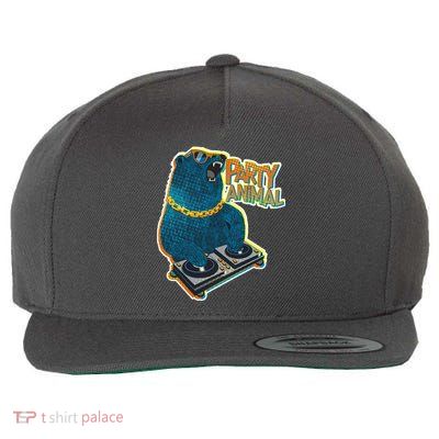 Party Animal - DJ Bear Wool Snapback Cap