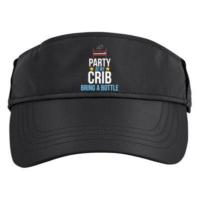 Party At My Crib Bring A Bottle Adult Drive Performance Visor