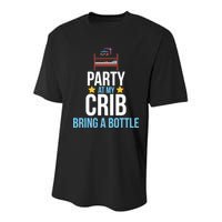 Party At My Crib Bring A Bottle Youth Performance Sprint T-Shirt