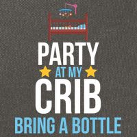 Party At My Crib Bring A Bottle Cotton Canvas Backpack