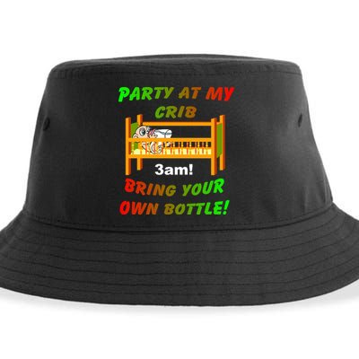 Party At My Crib Bring Your Own Bottle Sustainable Bucket Hat