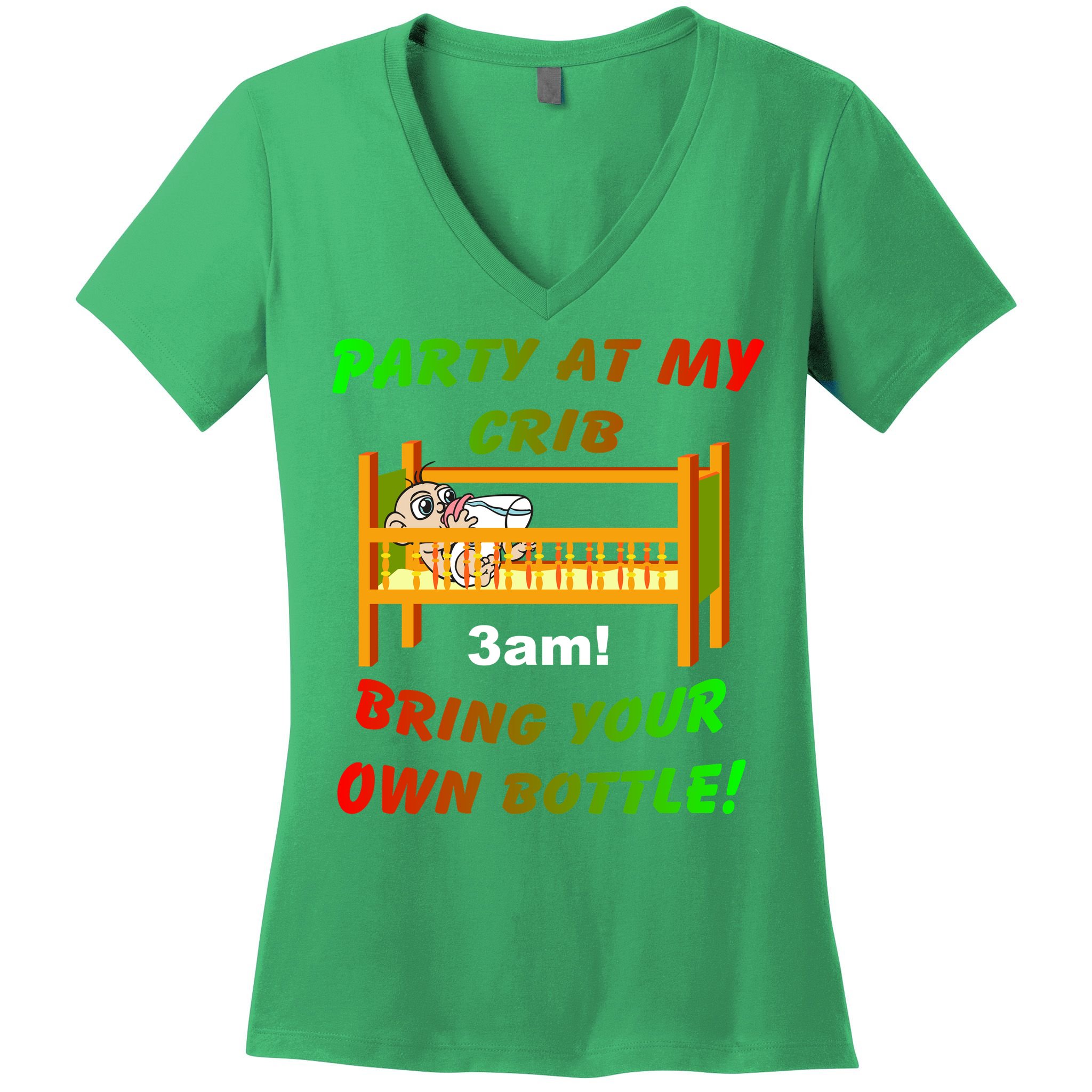Party At My Crib Bring Your Own Bottle Women's V-Neck T-Shirt