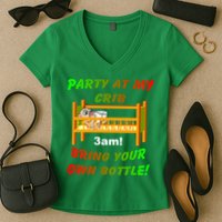 Party At My Crib Bring Your Own Bottle Women's V-Neck T-Shirt