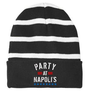 Party at Napoli's Striped Beanie with Solid Band