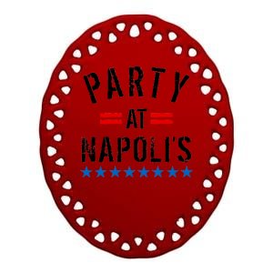 Party at Napoli's Ceramic Oval Ornament