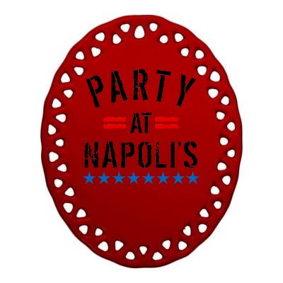 Party at Napoli's Ceramic Oval Ornament