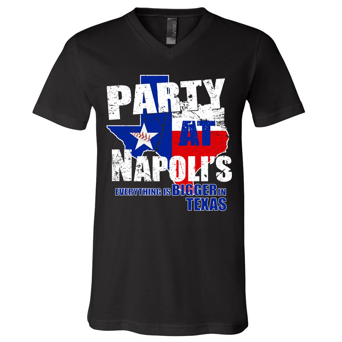 Party at Napoli's Everything Is Bigger In Texas V-Neck T-Shirt