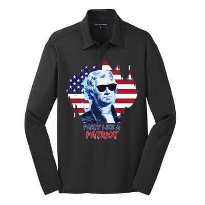 Party Like A Patriot Silk Touch Performance Long Sleeve Polo