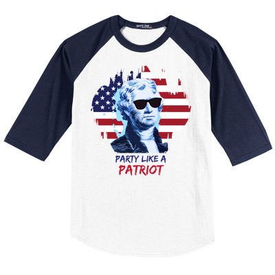 Party Like A Patriot Baseball Sleeve Shirt