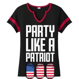 Party Like A Patriot USA Ladies Halftime Notch Neck Tee