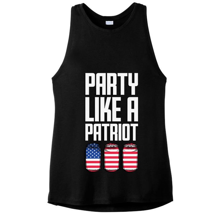 Party Like A Patriot USA Ladies PosiCharge Tri-Blend Wicking Tank