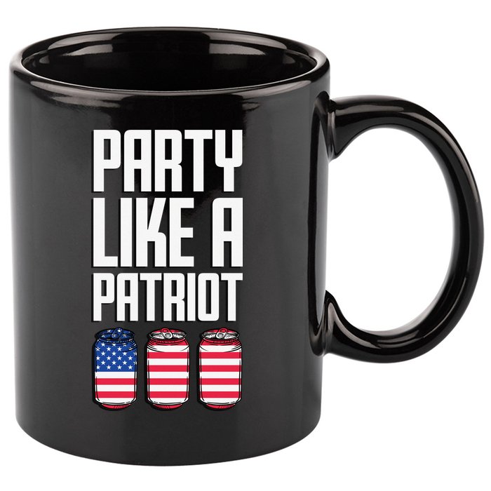 Party Like A Patriot USA 11oz C Handle Ceramic Mug
