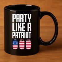 Party Like A Patriot USA 11oz C Handle Ceramic Mug