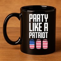 Party Like A Patriot USA 11oz C Handle Ceramic Mug