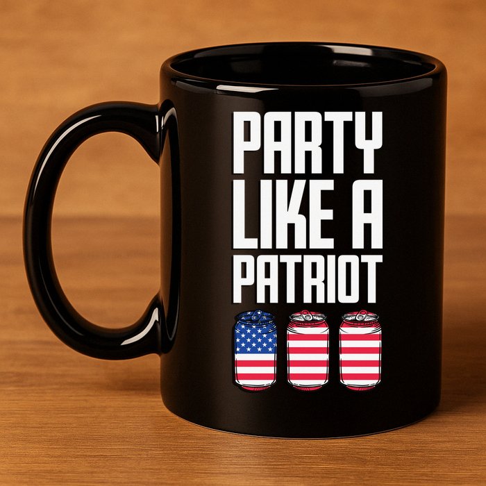 Party Like A Patriot USA 11oz C Handle Ceramic Mug